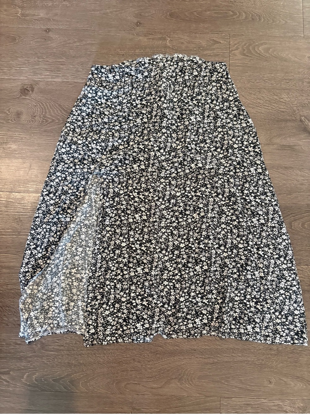 Black Floral Midi Skirt - Women's Skirt